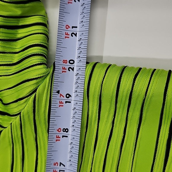 Multiples Neon Green and Black Striped - Picture 8 of 9